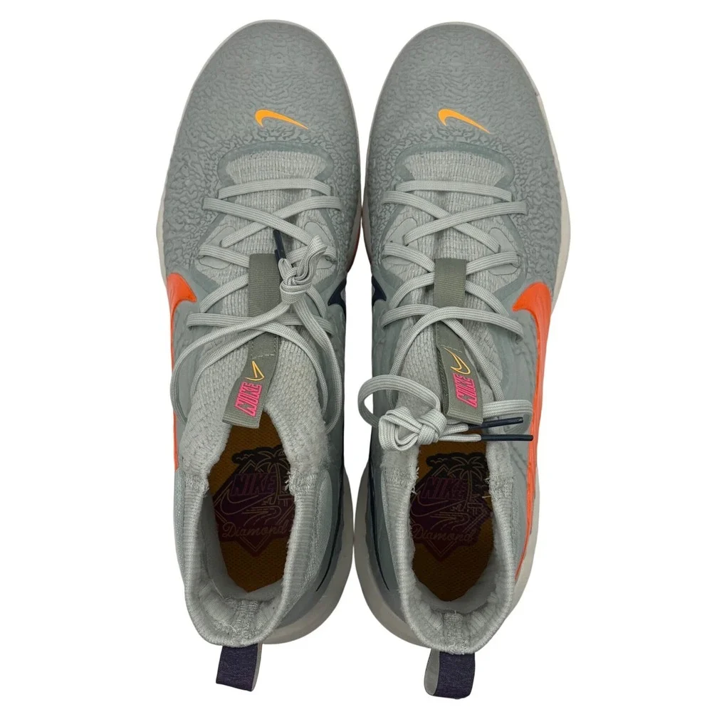Nike Alpha Huarache‎ NXT Baseball Cleats Mens 13 Gray Orange TPU HF1132-001 NEW